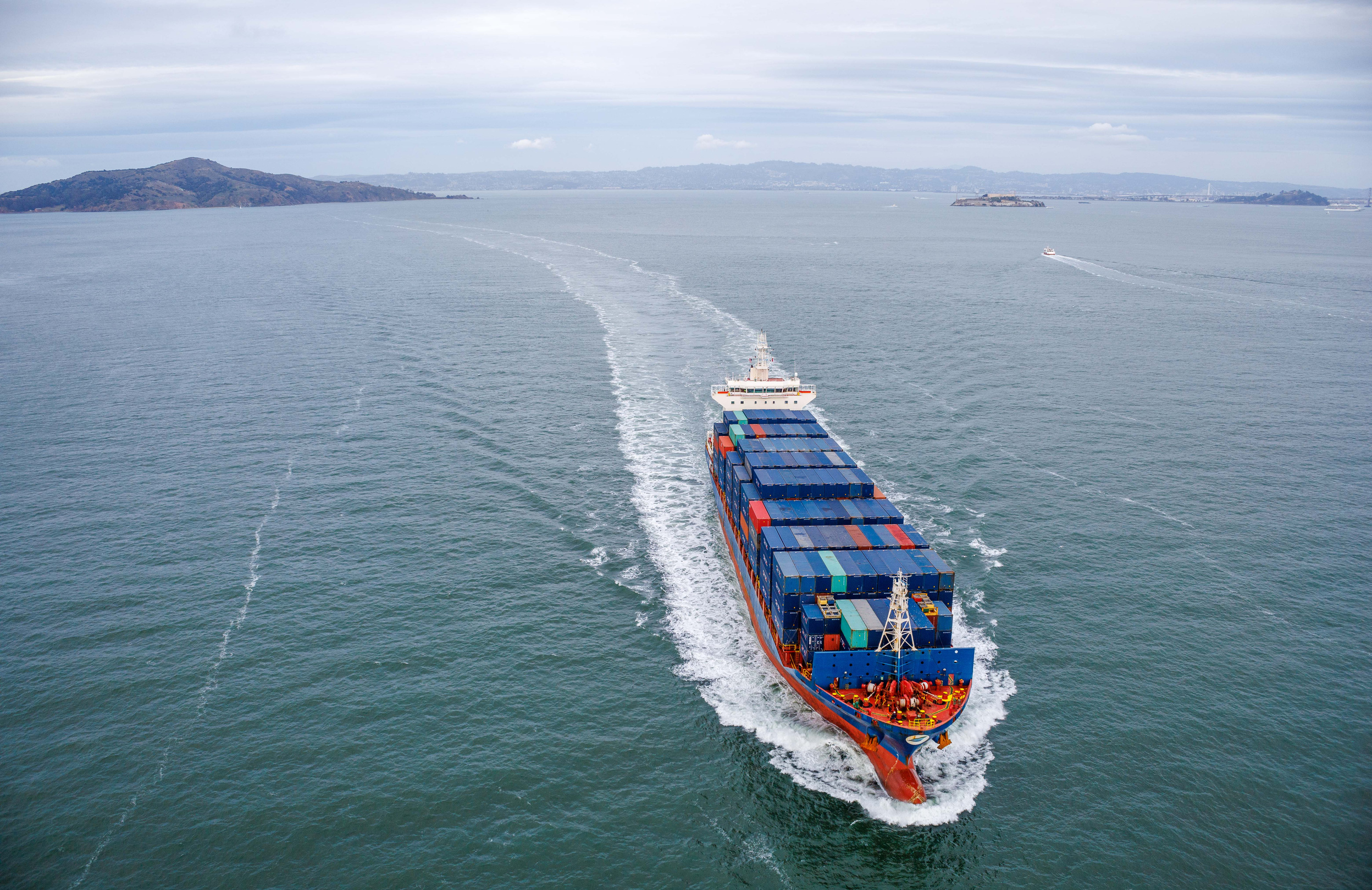  An Aerial Shot of a Cargo Ship